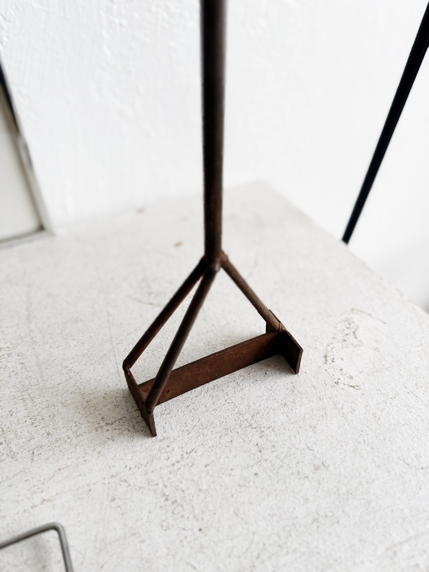 Tall Copper and Iron Candlestick