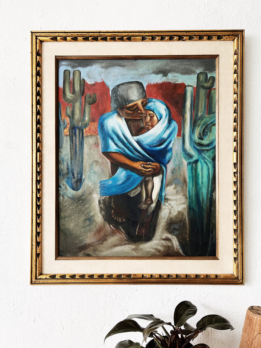 David Alfaro Sequeiros ‘Peasant Mother’ Vintage Painting