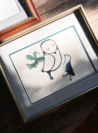 Vintage Original Inuit Woodcut