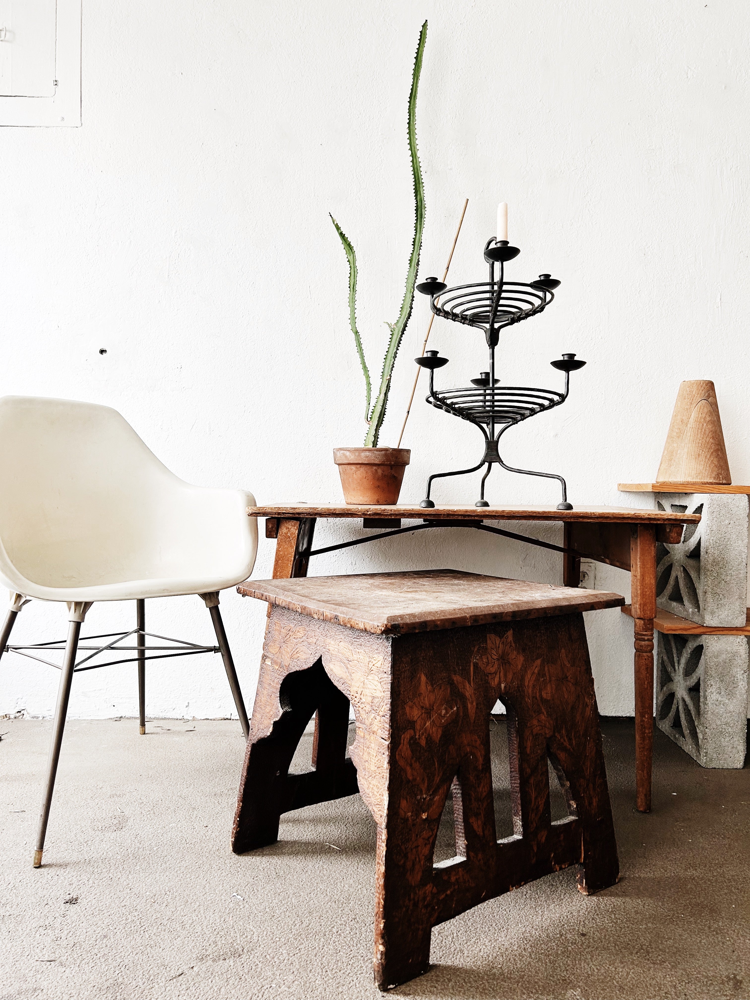 Large Vintage Iron Candelabra - Thumbnail 4