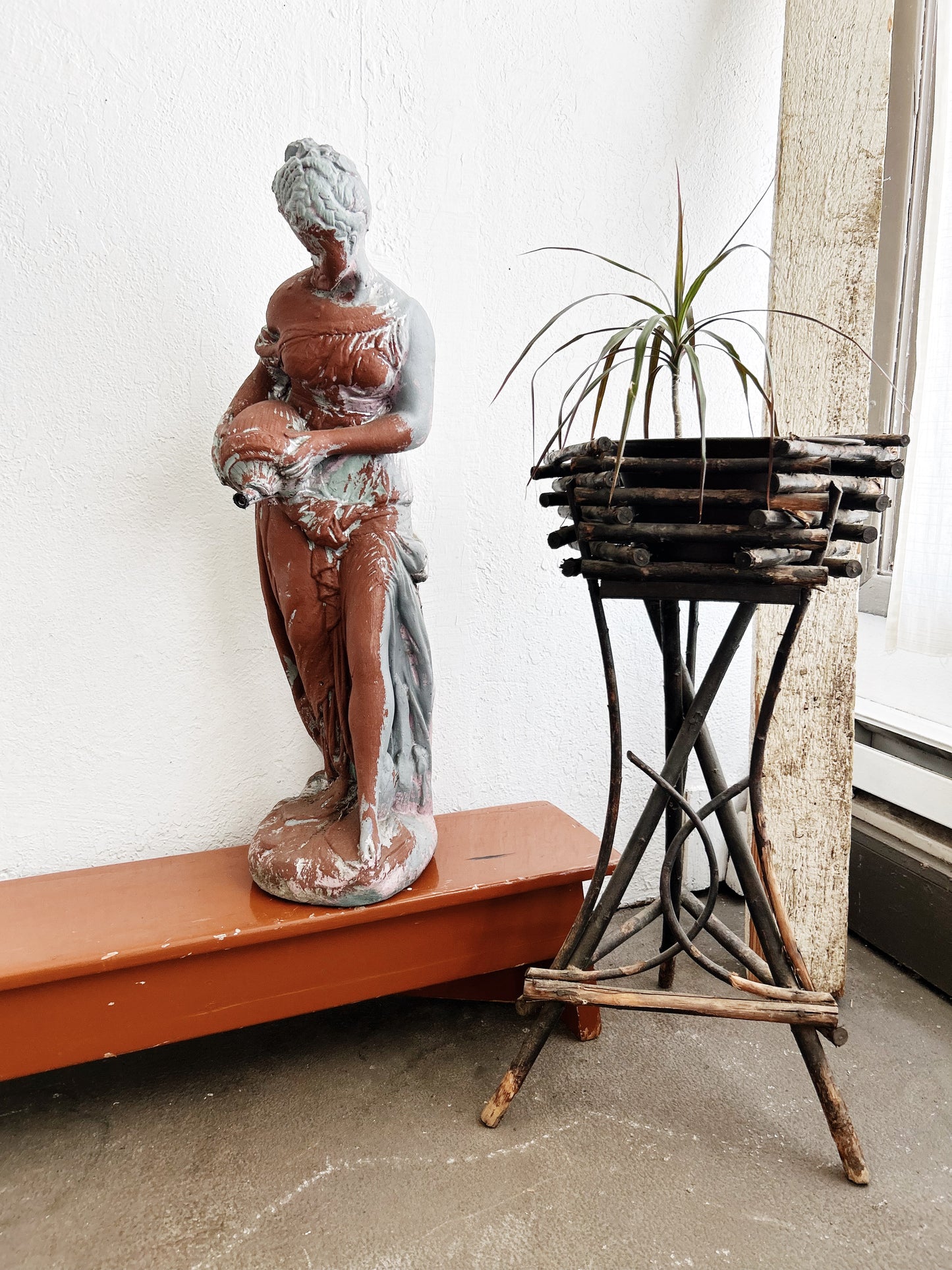 Antique Adirondack Twig Planter