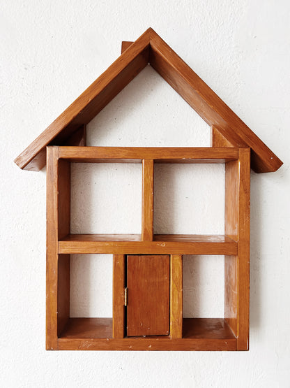 Vintage Handmade Wall House with Vintage Lucite Doll House Furniture