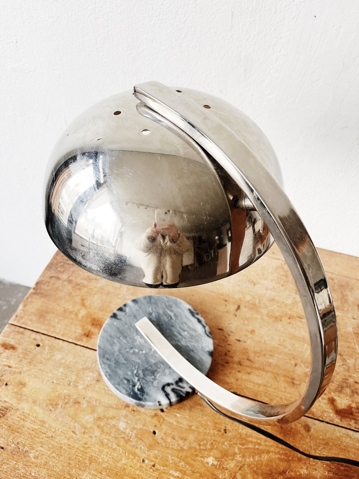 Italian Bauhaus Style Chrome Desk Lamp