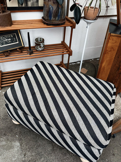 Vintage Striped Ottoman