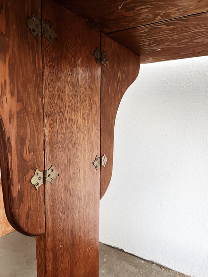 Antique Trestle Drop Leaf Table