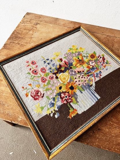 Vintage Floral Needlepoint