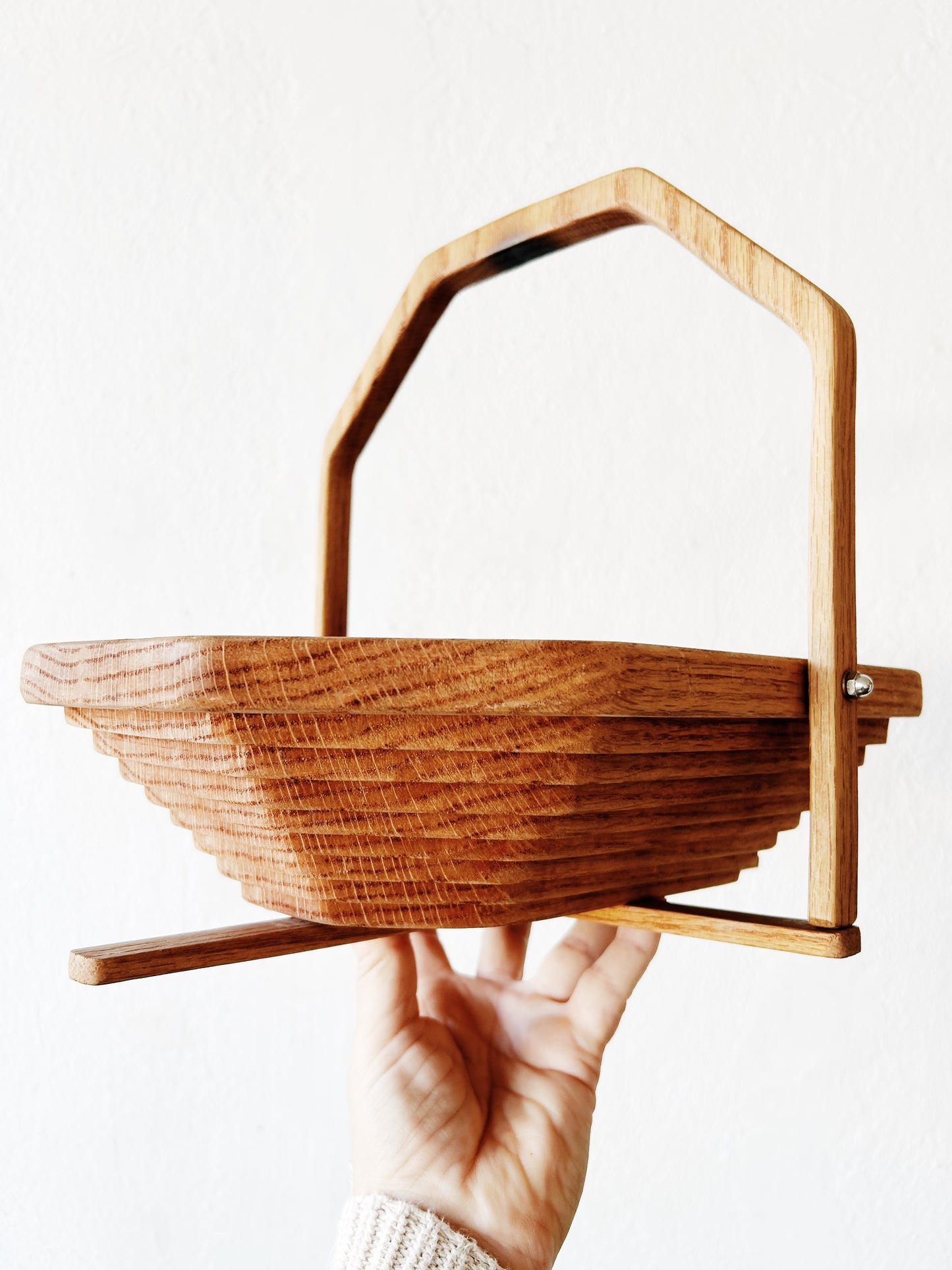 Vintage Collapsible Wood Basket