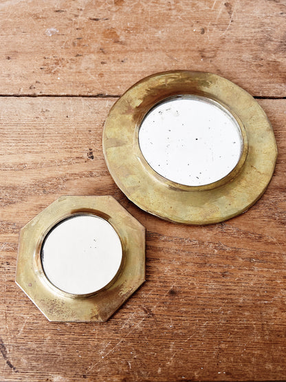 Vintage Mini Brass Mirror Pair Morocco