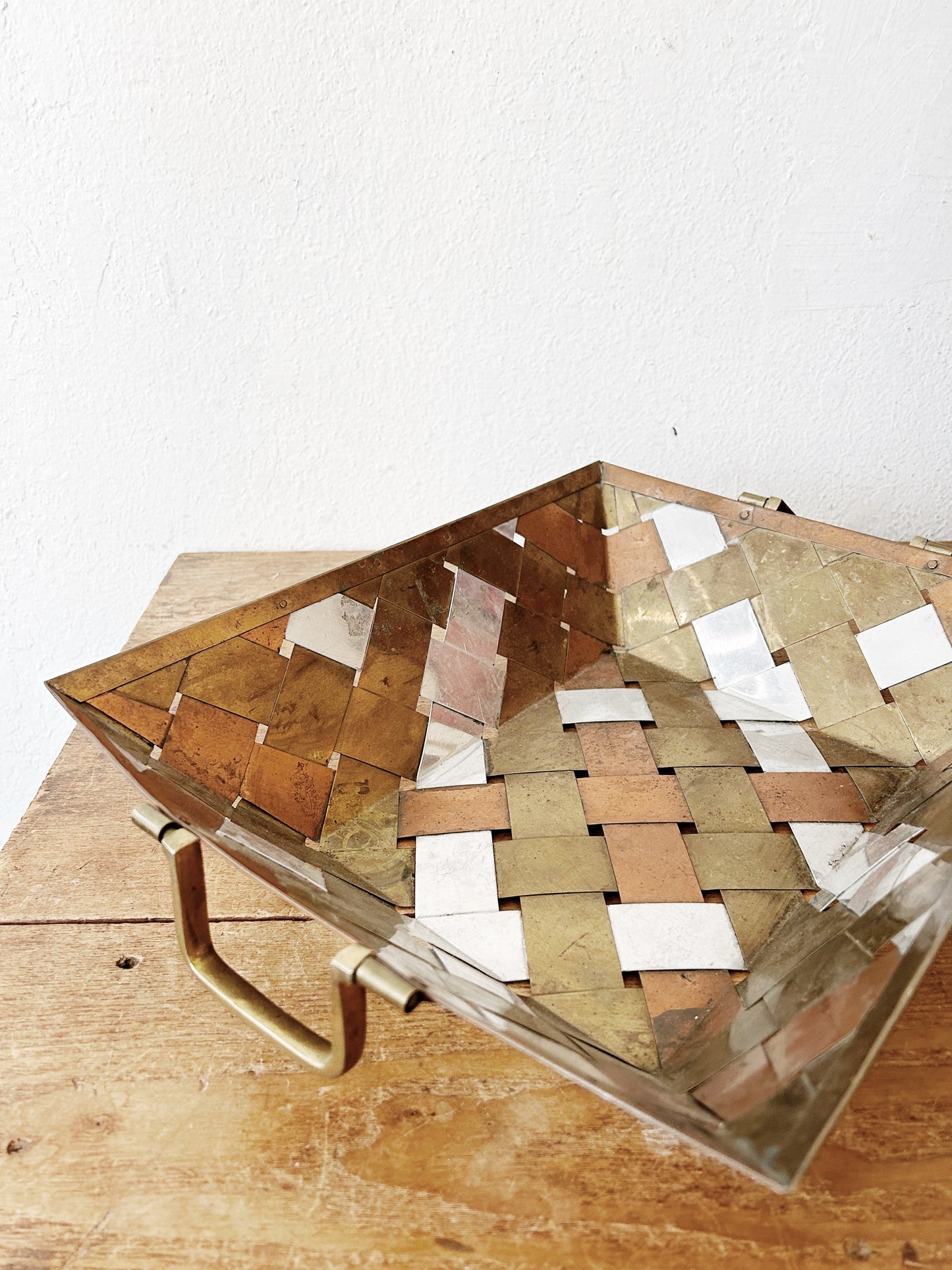 Vintage Woven Metal Basket