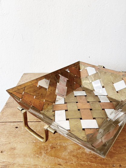 Vintage Woven Metal Basket