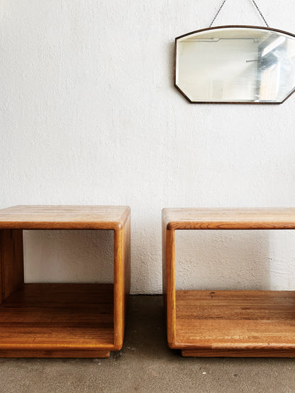 Vintage Oak Cube Tables
