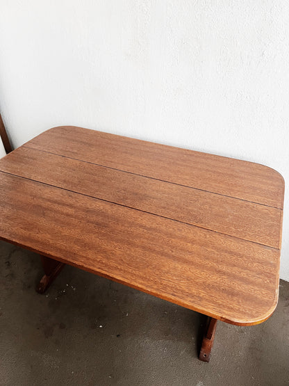 Antique Trestle Drop Leaf Table