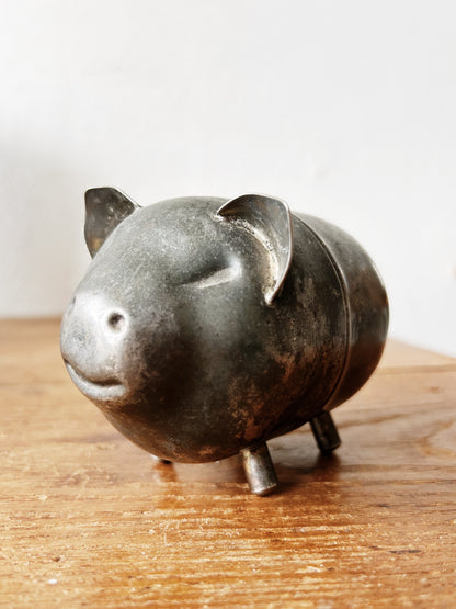Vintage Pewter Piggy Bank
