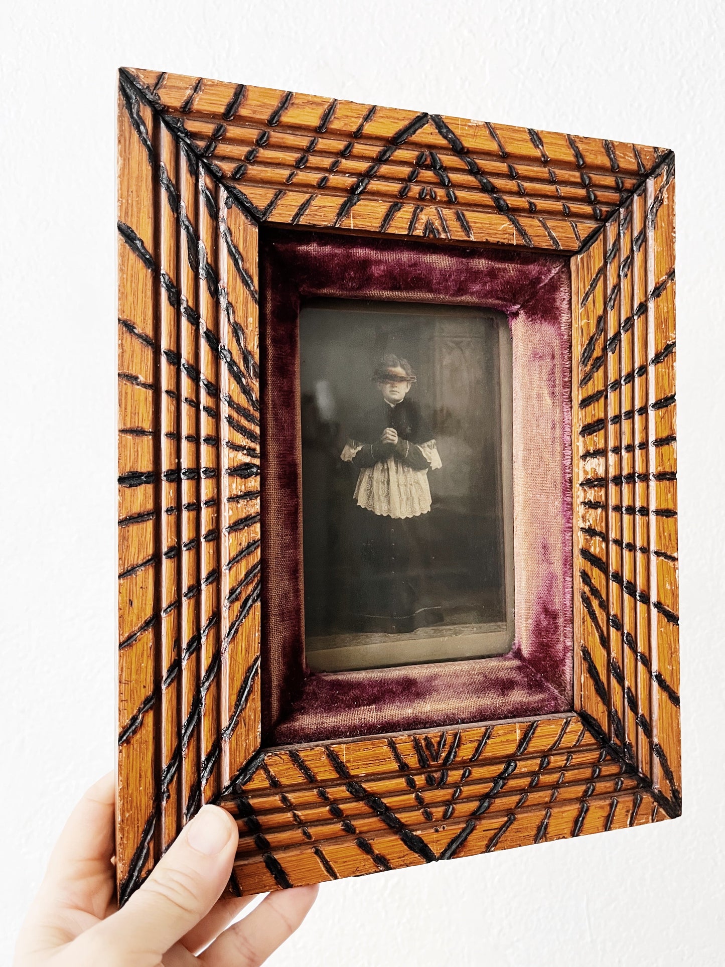 Antique Photograph in Folk Art Frame