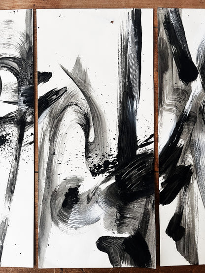 Original India Ink Abstract Painting