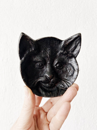 Cast Iron Black Kitty Dish