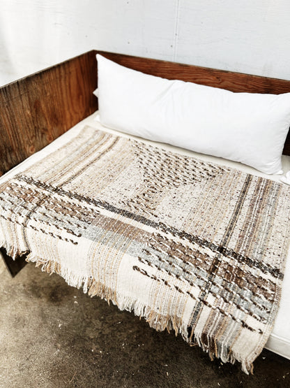 Vintage Woven Wool Throw Rug