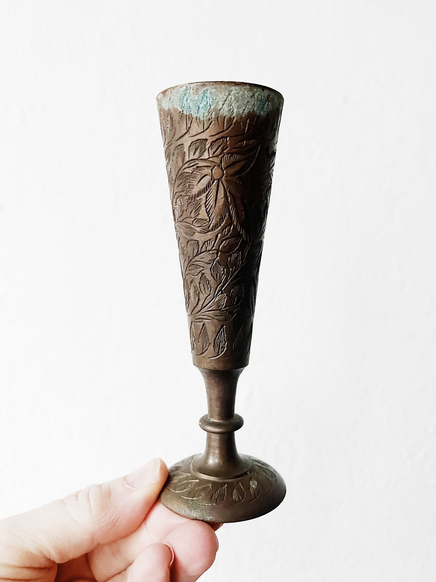 Antique Brass Bud Vase