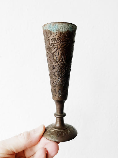 Antique Brass Bud Vase