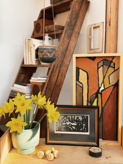 Vintage Modernist Block Print