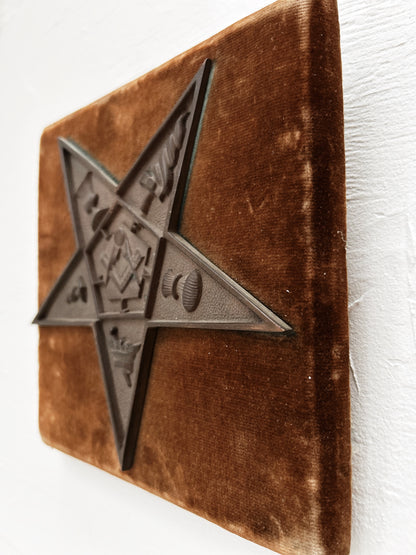 Antique Early Bronze Masonic Plaque