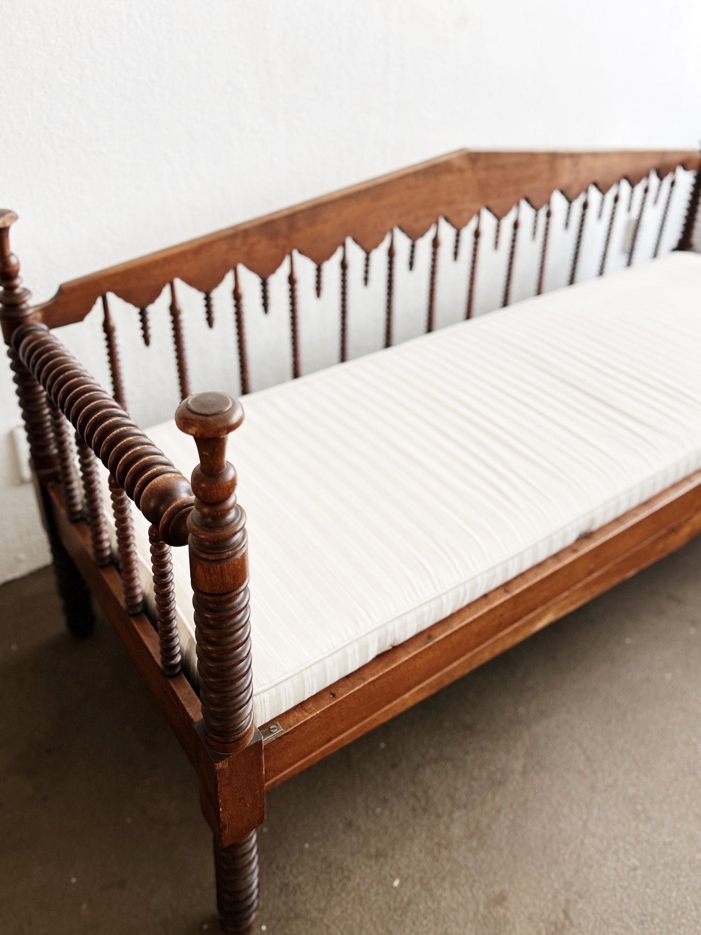 Antique Jenny Lind Spool Daybed with Custom Cushions