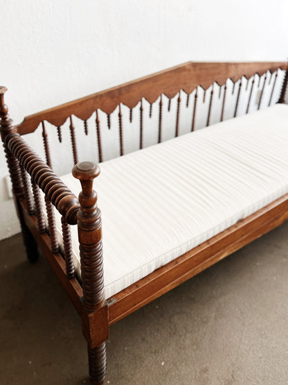Antique Jenny Lind Spool Daybed with Custom Cushions