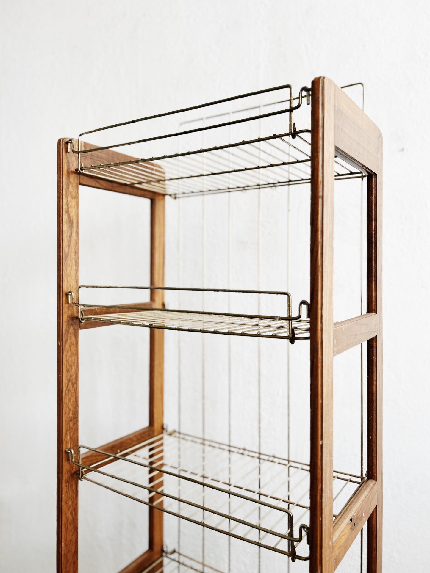 Folding Wood and Brass Shelf
