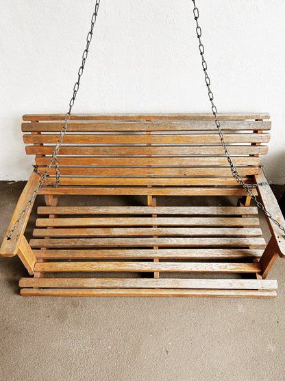 Vintage Sturdy Wood Porch Swing