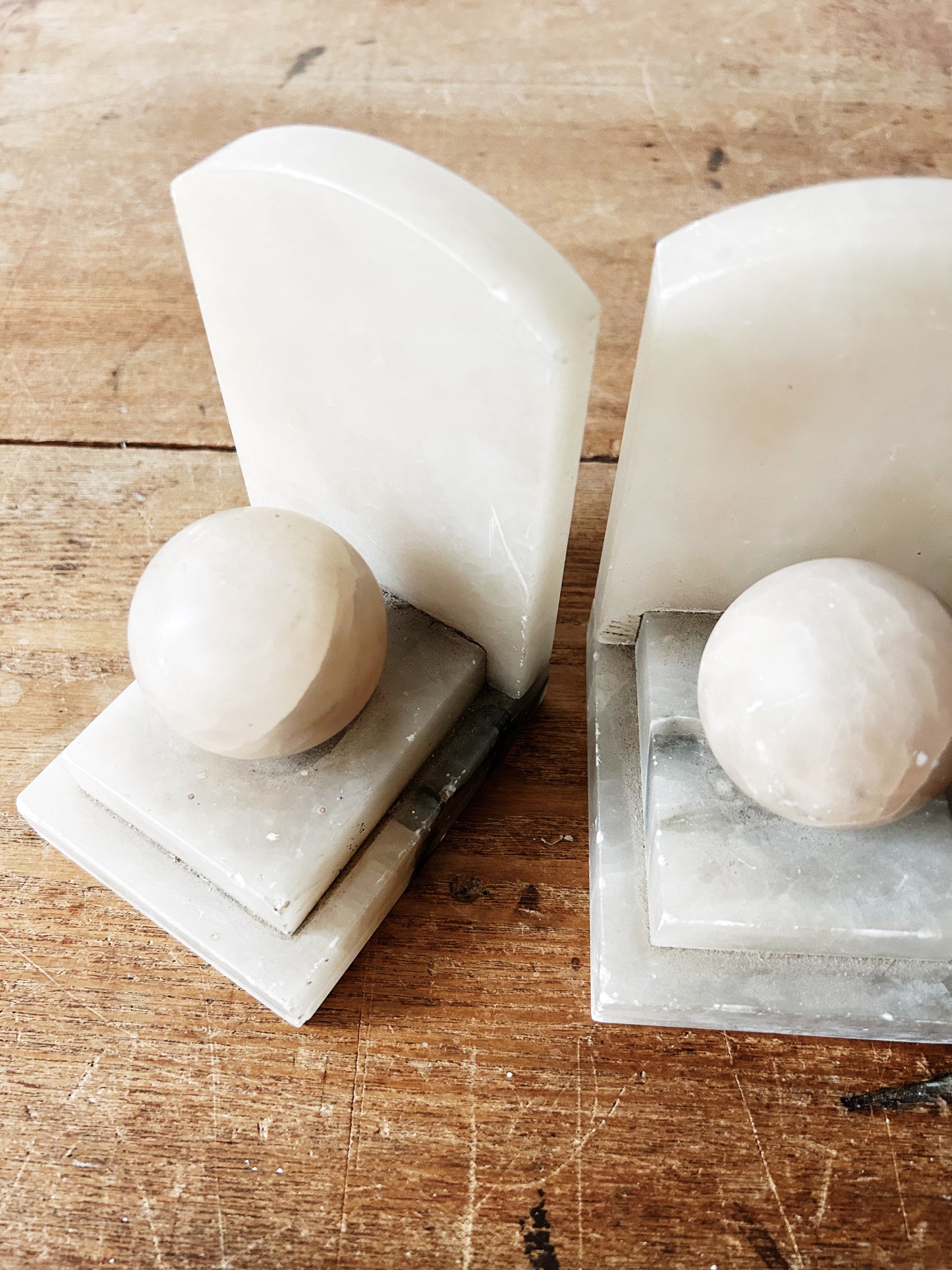 Vintage Marble Bookends