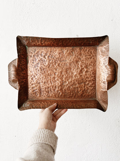 Vintage Hammered Copper Tray