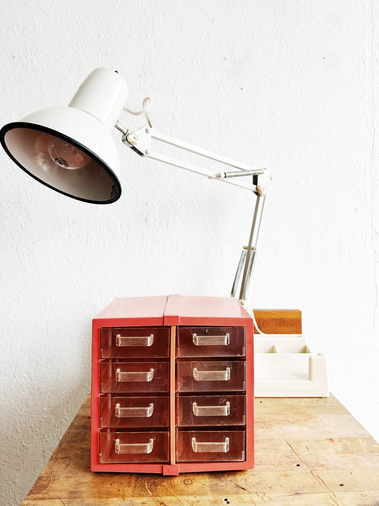 Mid Century Task Light with Weighted Organizer Base