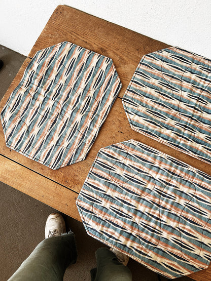 Vintage Quilted Placemat Set Six