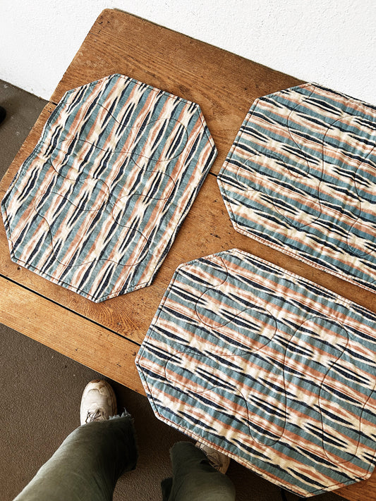 Vintage Quilted Placemat Set Six