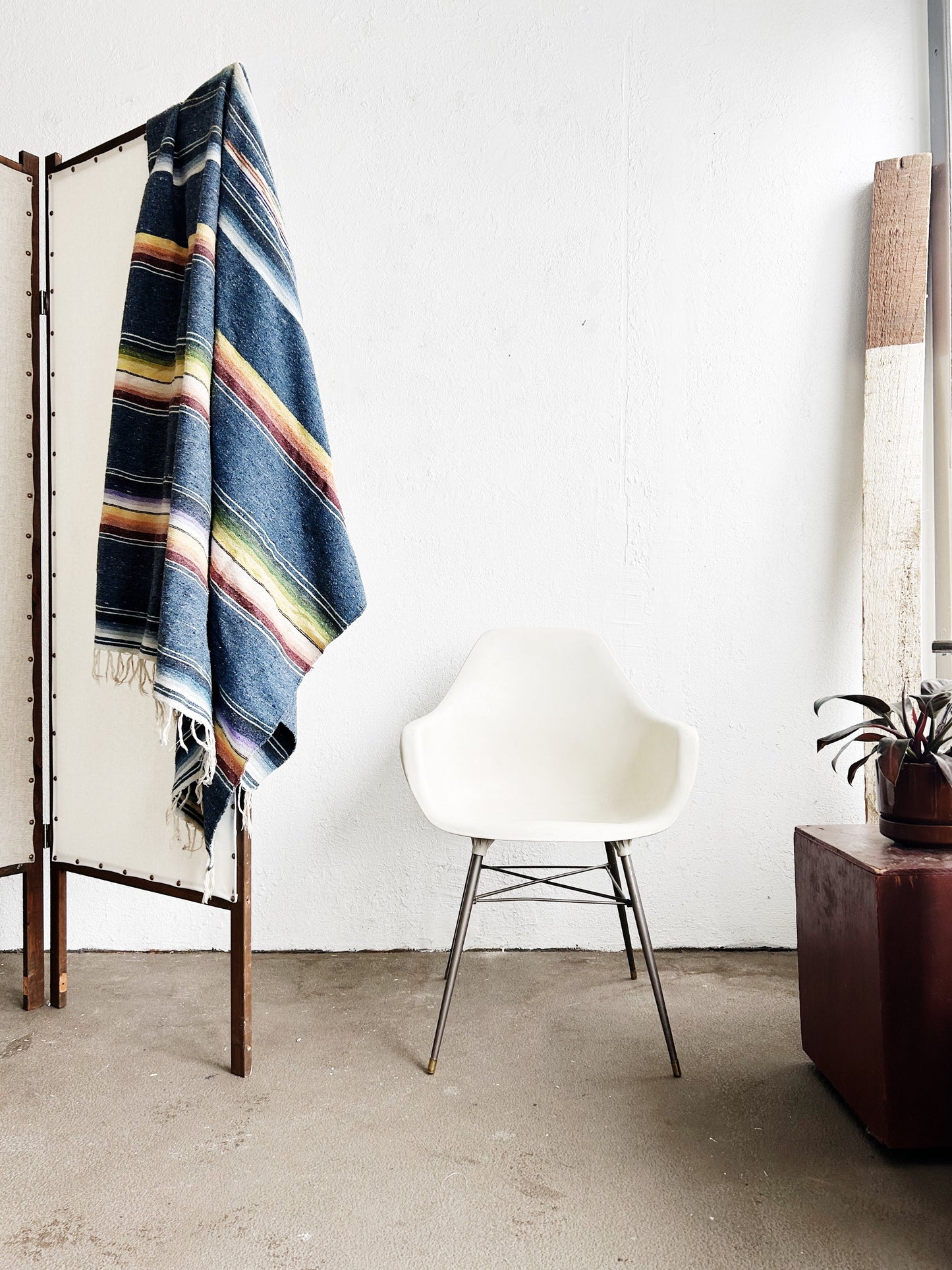 Vintage Eames Style Molded Plastic Chair