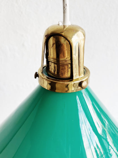 Vintage Green Glass Pendant Lamp