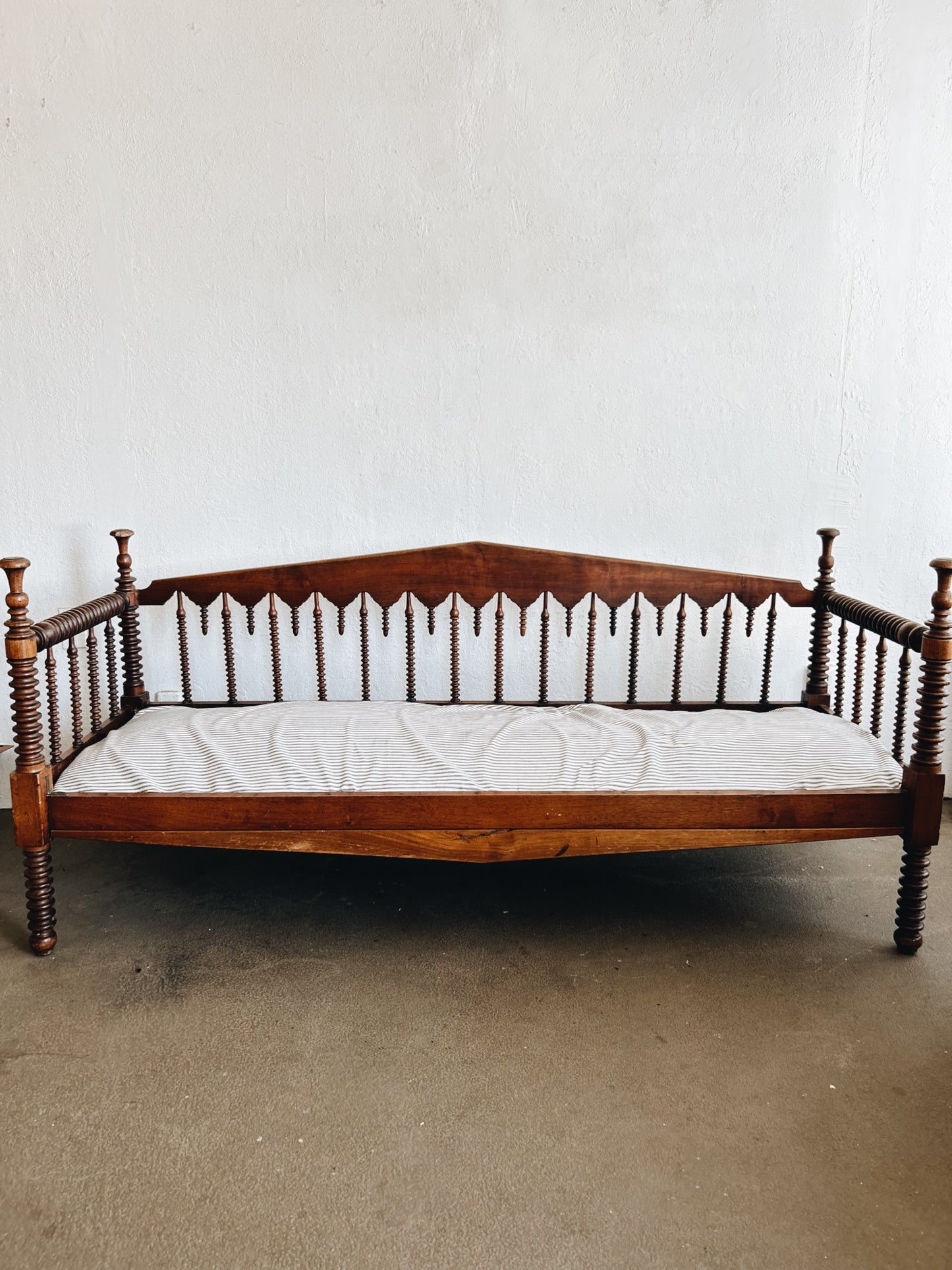Antique Jenny Lind Spool Daybed with Custom Cushions