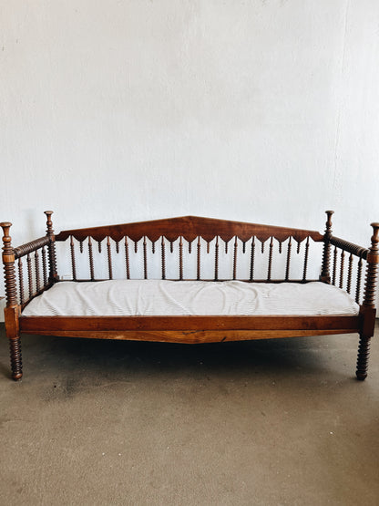 Antique Jenny Lind Spool Daybed with Custom Cushions