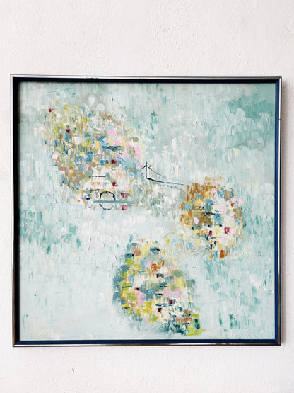 Large Framed Mid Century Oil Abstract