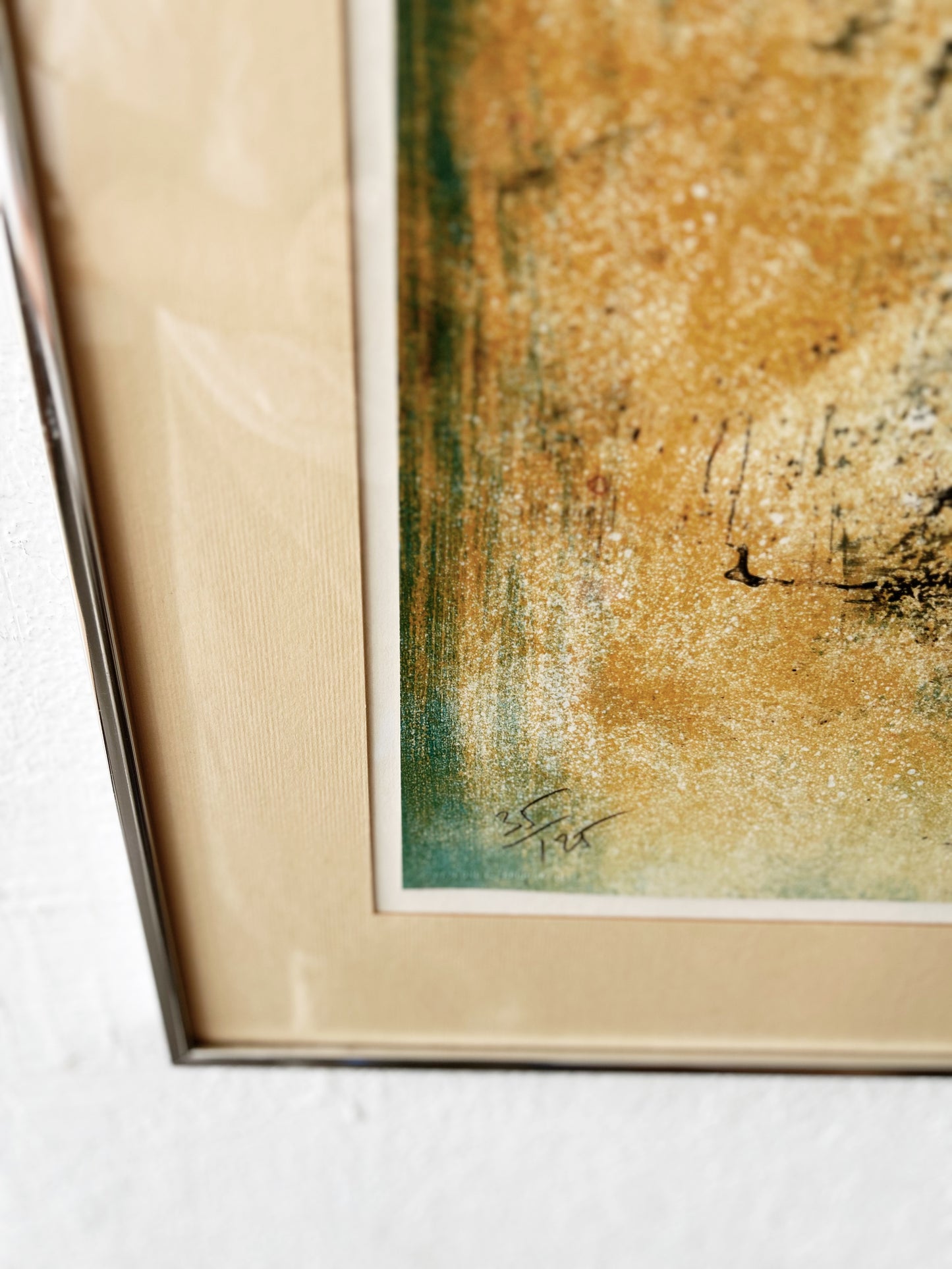 Vintage Original Abstract Lithograph