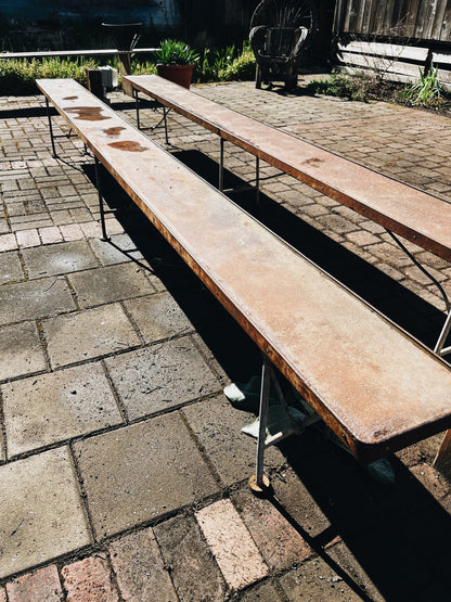 Vintage Folding Steel Benches