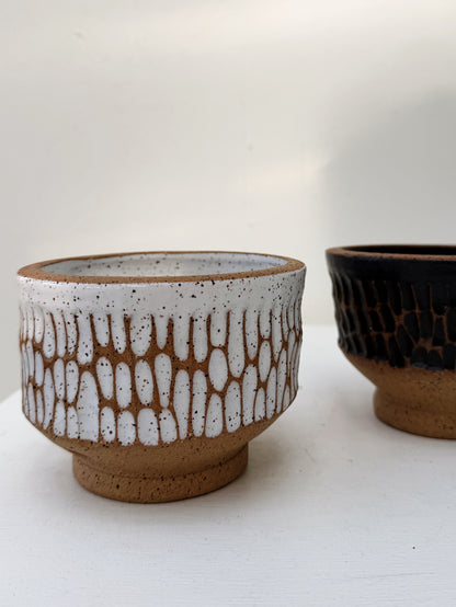 Pair Handmade Footed Bowls