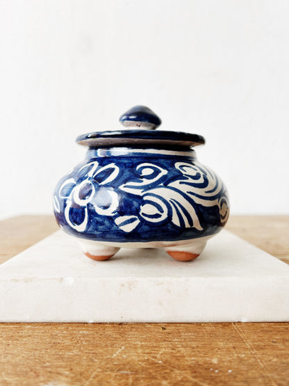 Vintage Mexican Clay Lidded Dish