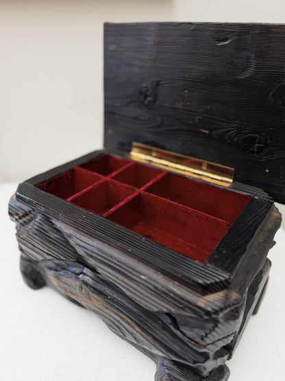Shou Sugi Ban Carved Wood Box