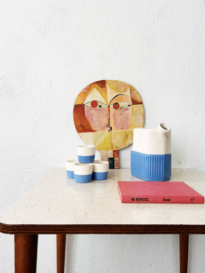 Vintage Hand Painted Wood Paul Klee Folk Art