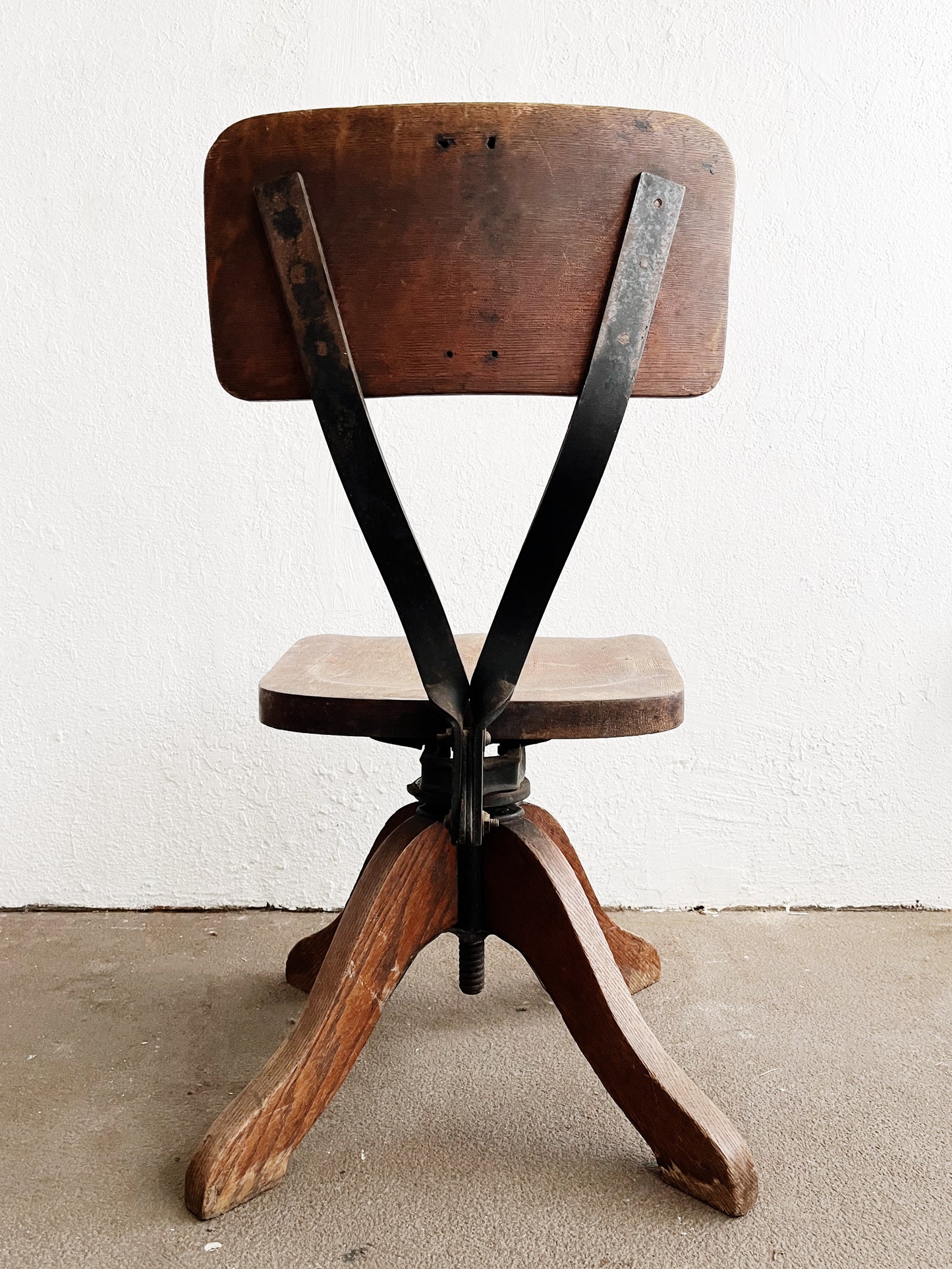 Antique Machine Age Swivel Chair