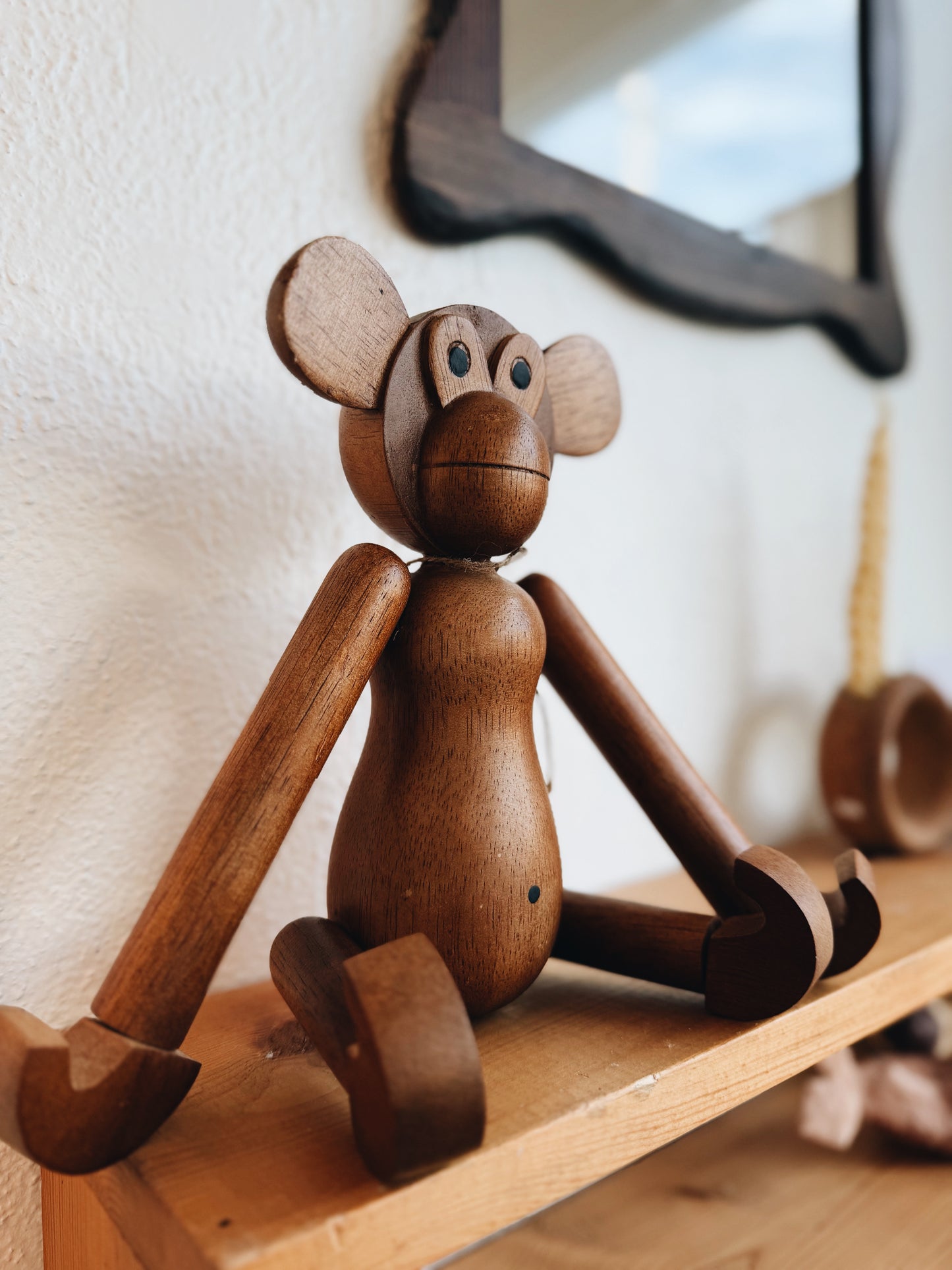 Oversized Vintage Teak Monkey