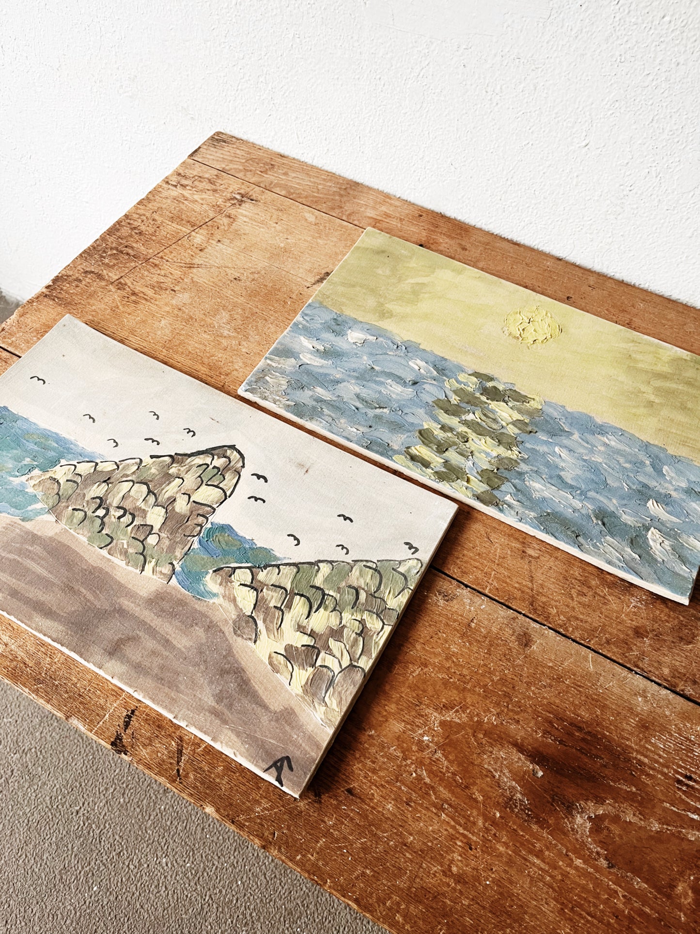 Vintage Allen Cook Ceramic Slab Painting