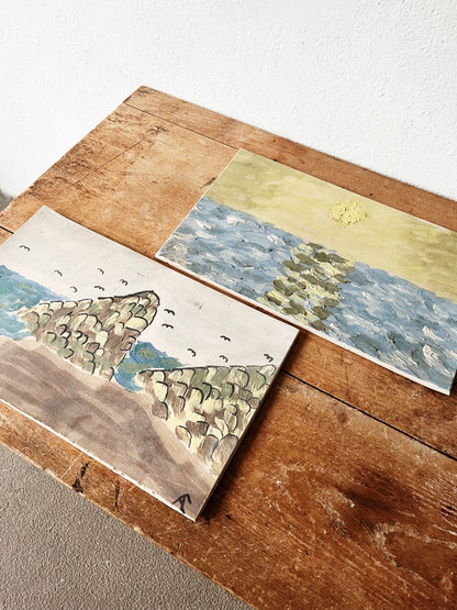 Vintage Allen Cook Ceramic Slab Painting