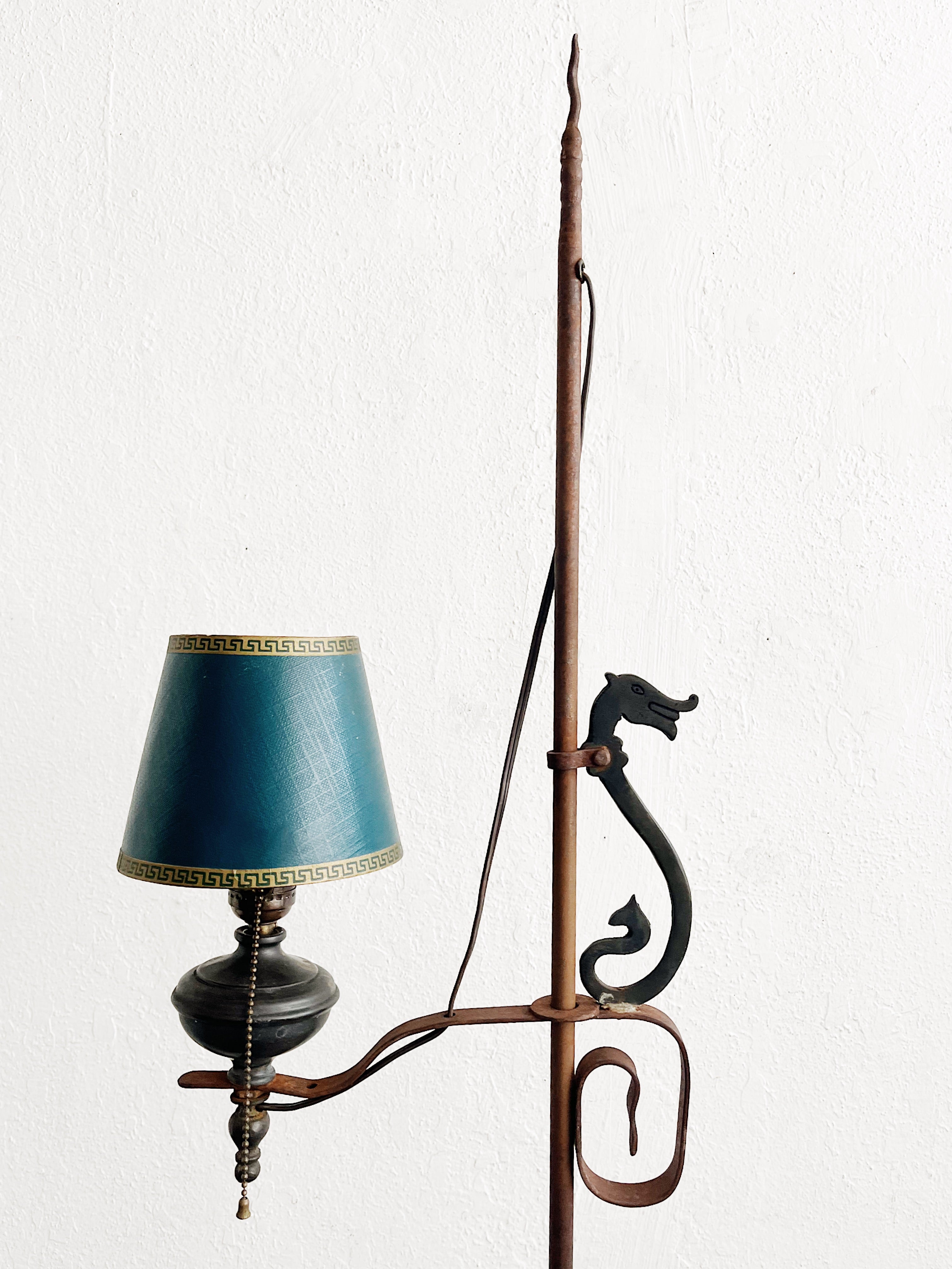 Antique Wrought Iron Floor Lamp